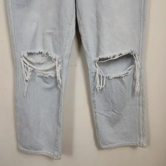 WRANGLER DISTRESSED HIGH WAISTED JEANS LITA WOMEN SIZE 10 BUTTONFLY  LIGHT WASH - Picture 7 of 17